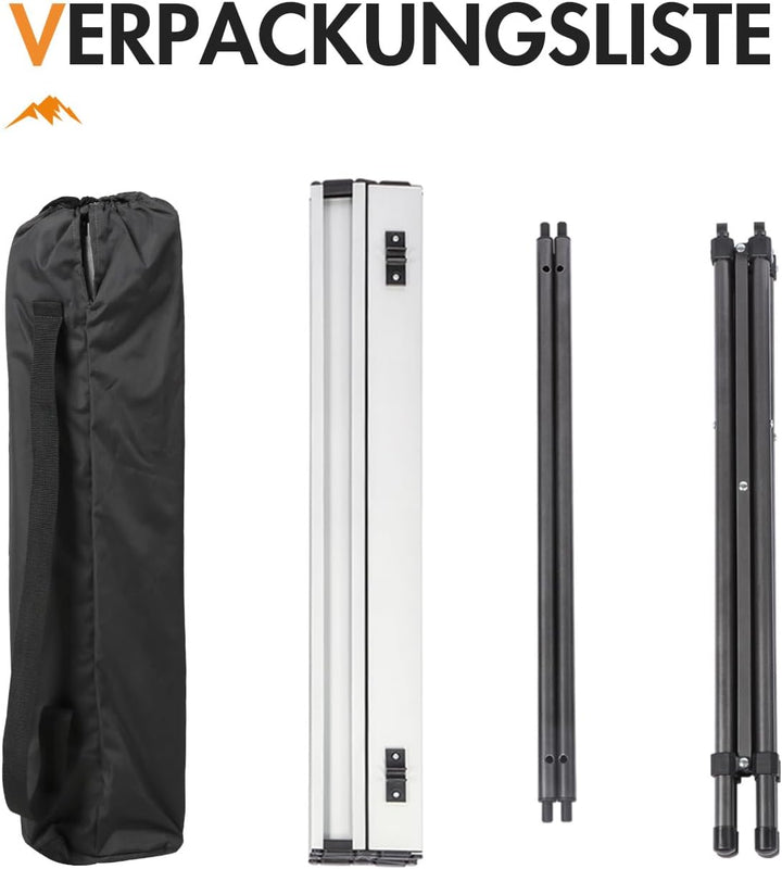 PORTAL Campingtisch klappbar Klapptisch Camping faltbar mit Aluminium Tischplatte belastbar 80kg mit