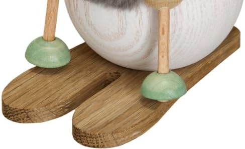 Seiffener Volkskunst - Waldzwerg - Kugelräucherfigur - Räuchermann - Motiv: auf Ski - Grösse: 19cm -