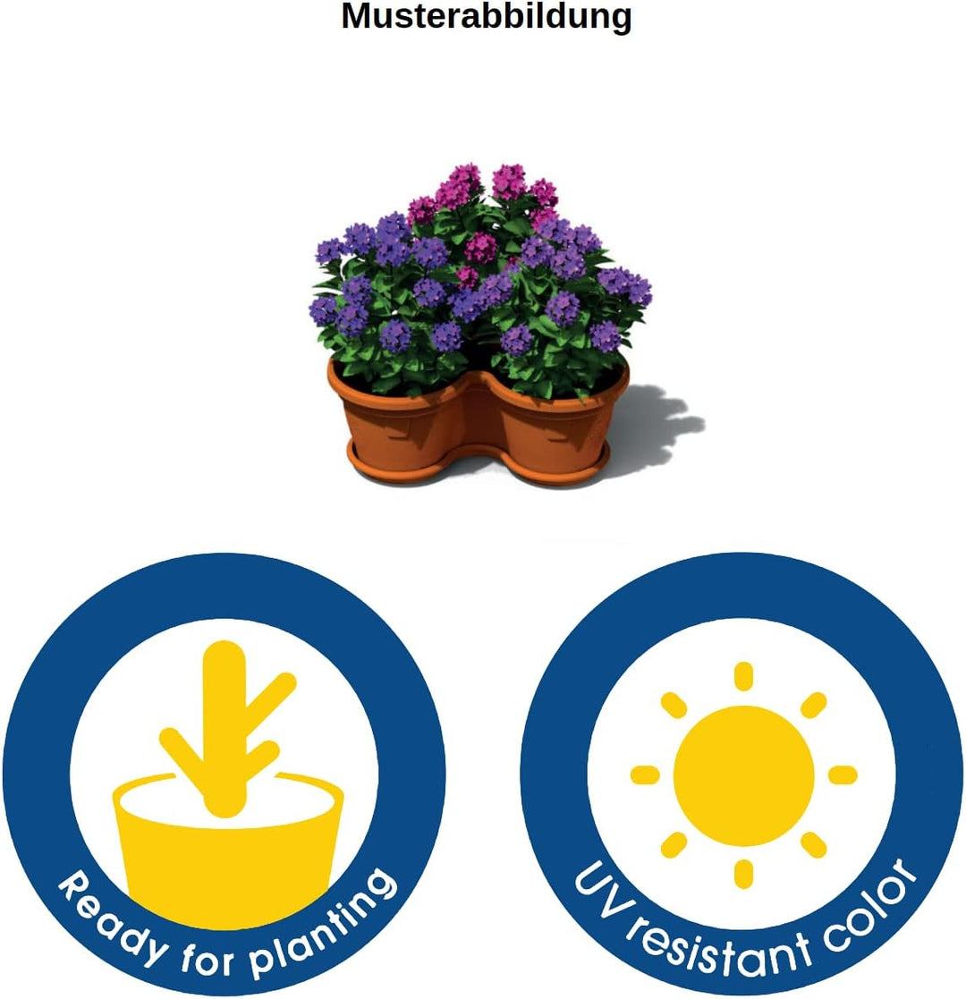 Gariella 4X Blumentopf Säulentopf Pflanzturm Hochbeet Pflanztopf-Kübel mit Untersetzer stapelbar bru