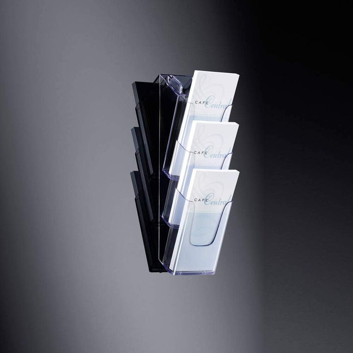 SIGEL LH137 Wand-Prospekthalter aus Acryl mit 3 Fächern, DIN lang/A6, transparent für DIN lang/A6 1