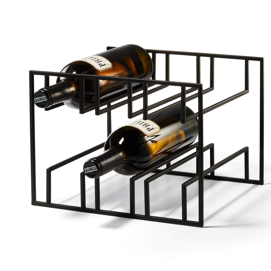 PHILIPPI - CUBO Weinregal für 6 Flaschen Unisize Schwarz, Unisize Schwarz