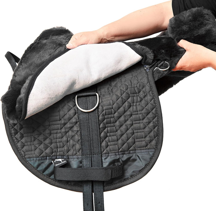 Engel Reitsport Lammfell Fellsattel R2 Englisch Lammfell schwarz, Lammfell schwarz