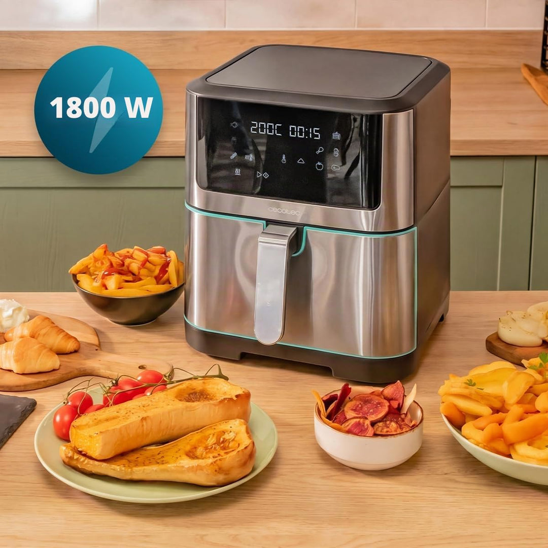 Cecotec Heissluftfritteuse Cecofry Supreme 8000 Hot. 8 L Kapazität, 1800 W, Edelstahl-Design, Touch-