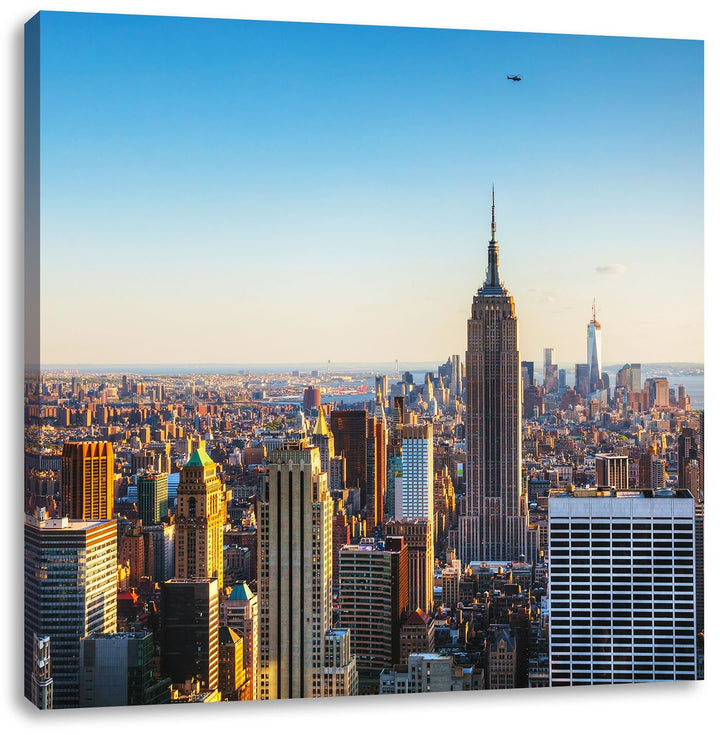 Pixxprint Empire State Building in New York, Format: 70x70 auf Leinwand, 70x70