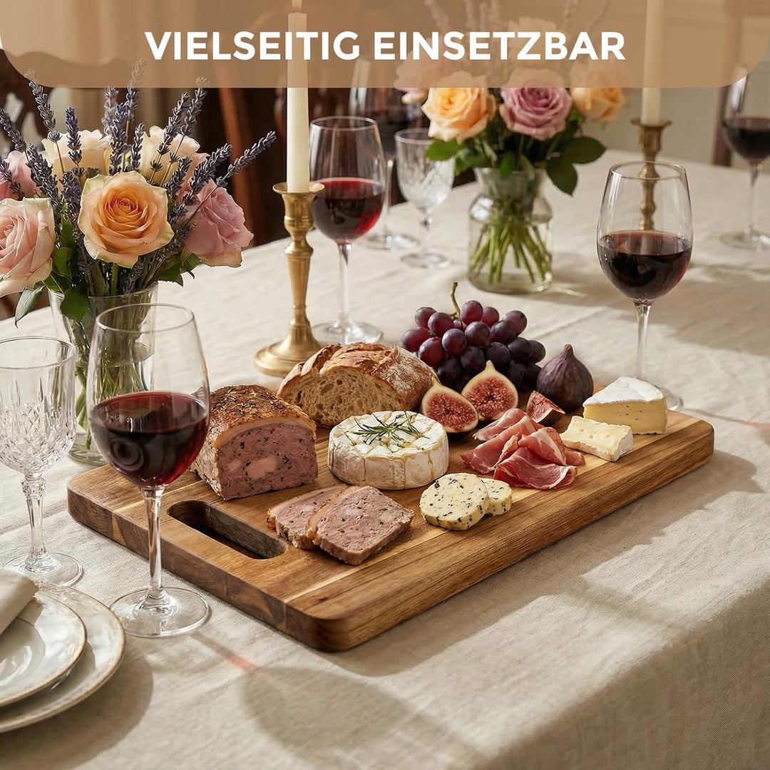 Vatertagsgeschenk für Papa - Graviertes Akazienholz Schneidebrett XXL Dick 2CM, Papa Geschenk Geburt