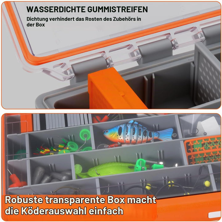Sougayilang Premium-Angelzubehör-Aufbewahrungsbox 3600/3700 – wasserdicht und rostfrei, Angelköder-O