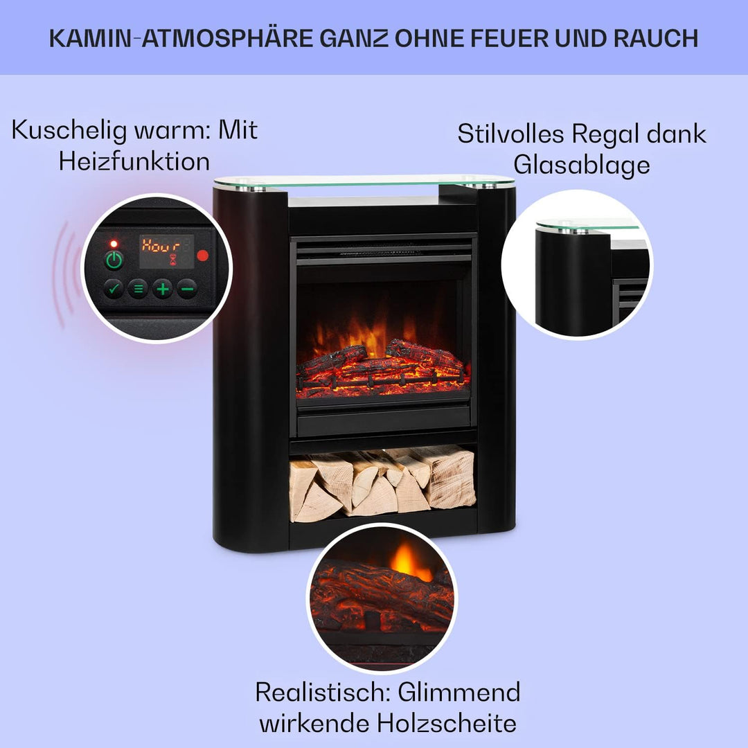 Klarstein Elektrokamin, Elektro Heizungen für Wohnzimmer & Innenräume, Elektrischer Kamin mit LED Fl