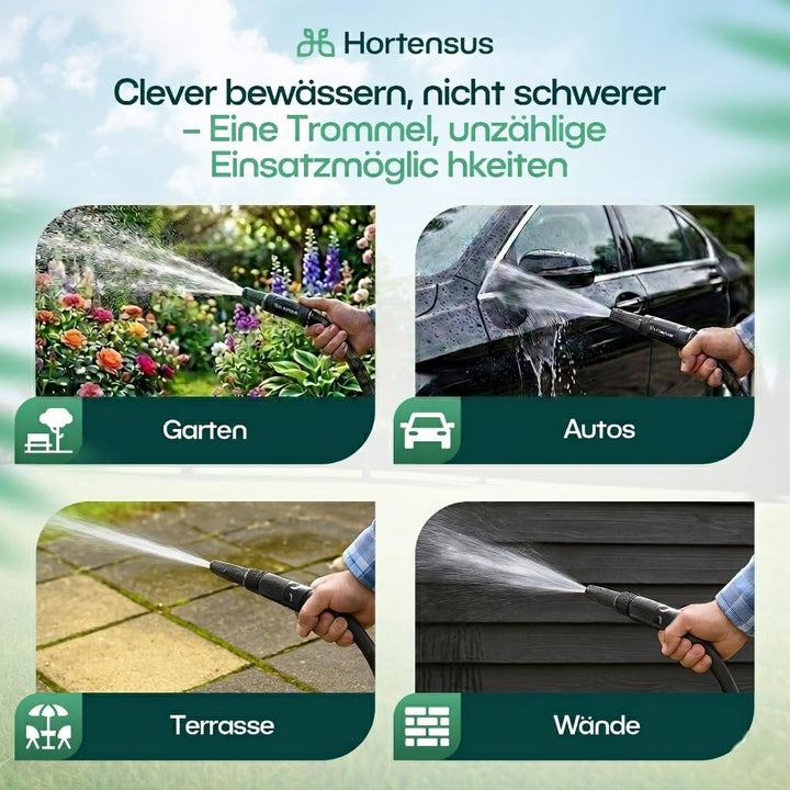 Wandschlauchbox 15 m Gartenschlauchtrommel | Schlauchaufroller