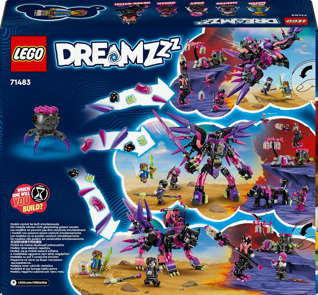 LEGO DREAMZzz 3-in-1 Die Albtraumkreaturen der Nimmerhexe, magisches Kinderspielzeug, baubarer Kesse