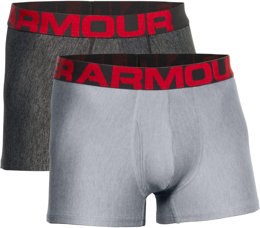 Under Armour Herren Tech 3in 2 Pack, schnelltrocknende Boxershorts, komfortable Unterwäsche mit enga