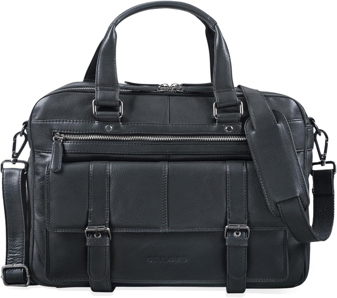 STILORD 'Alvaro' Vintage Businesstasche Echtes Leder Laptoptasche 15,6 Zoll Aktentasche Grosse Umhän