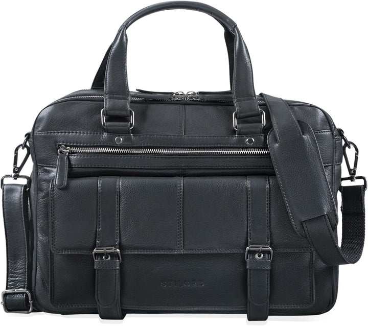 STILORD 'Alvaro' Vintage Businesstasche Echtes Leder Laptoptasche 15,6 Zoll Aktentasche Grosse Umhän