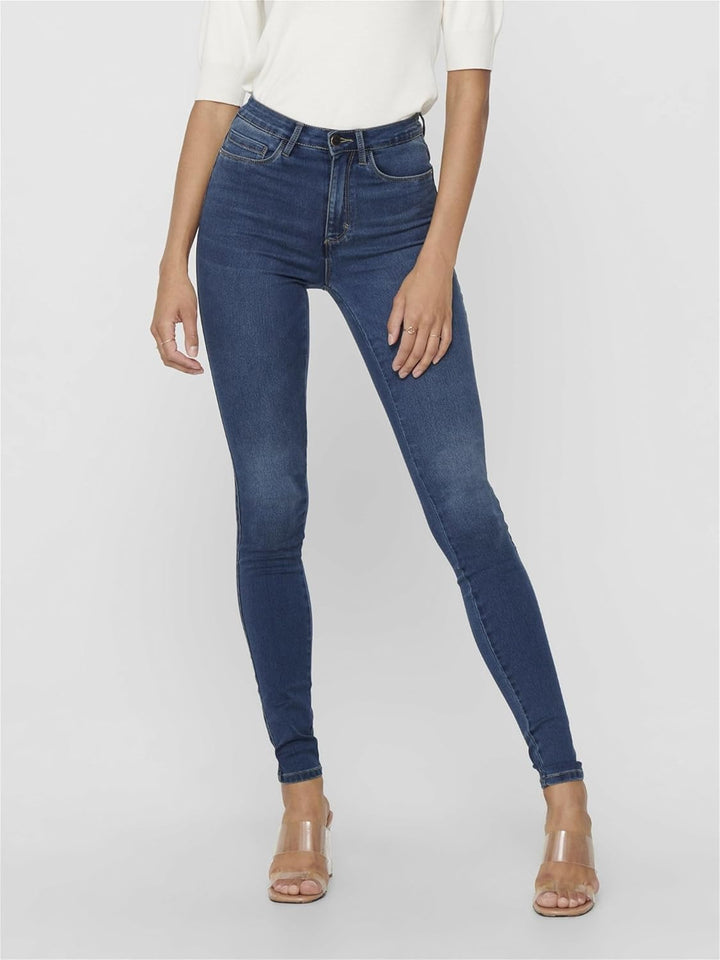 ONLY Female Skinny Jeans ONLROYAL Hohe Taille Skinny Fit Jeans XS / 34L Dark Blue Denim, XS / 34L Da