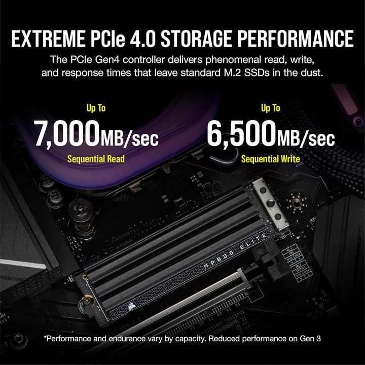 CORSAIR MP600 ELITE 4TB M.2 PCIe Gen4 x4 NVMe SSD – M.2 2280 – Bis zu 7.000MB/Sek. Sequentielles Les