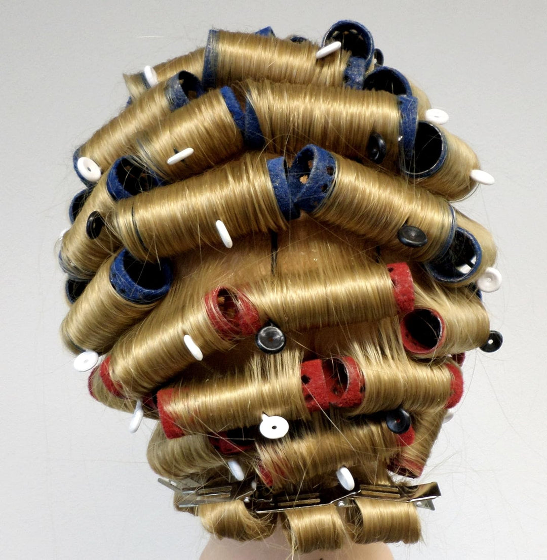 FP Übungskopf "Leana" 100% Proteinhaar ca. 40 cm blond incl. Tischhalter (von deutschem Friseurbedar