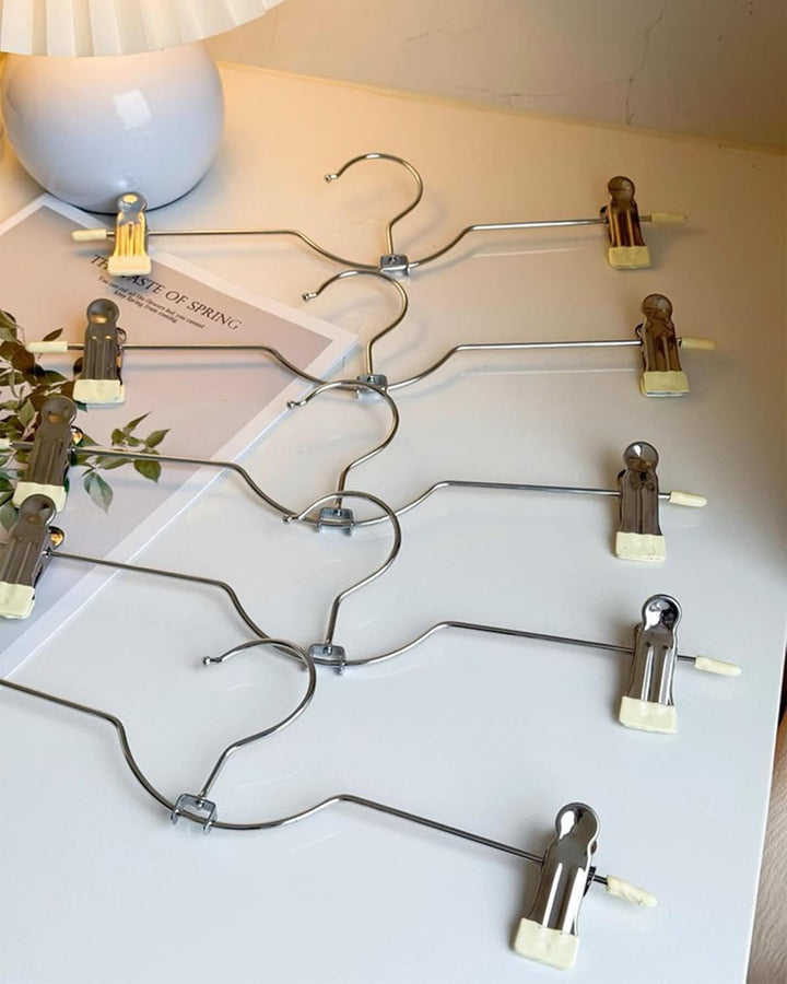 WJWSKI Hosenbügel, 20 Stück kleiderbügel Hosen, hosenbügel klemmbügel platzsparend aus Metall, Rockb