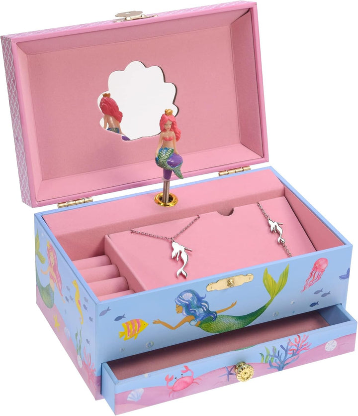 Jewelkeeper - Nixenspieldose und Schmuckset für kleine Mädchen - 3 Meerjungfrauengeschenke für Mädch