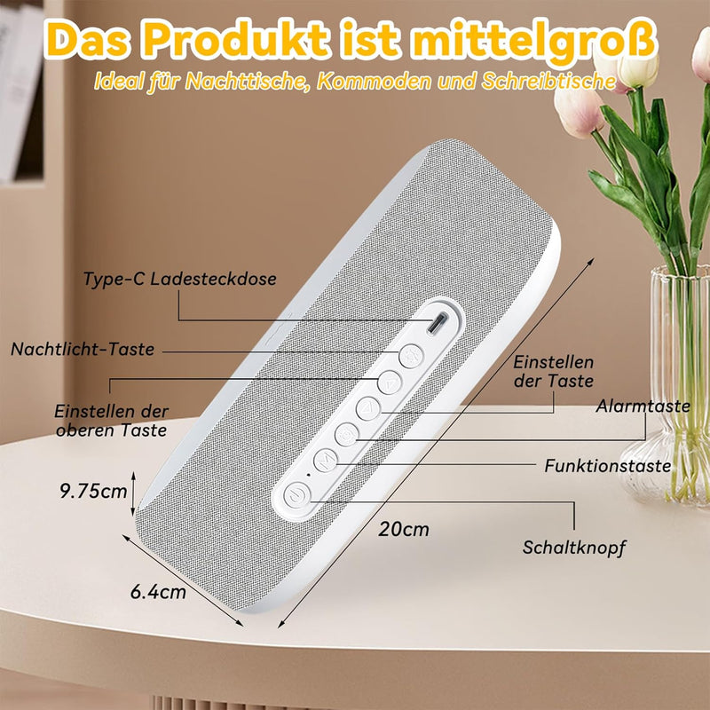Yeelan Digitalwecker, Wecker Digital mit Licht, 15W Kabellose Aufladung für iPhone/Samsung, Alarm Cl