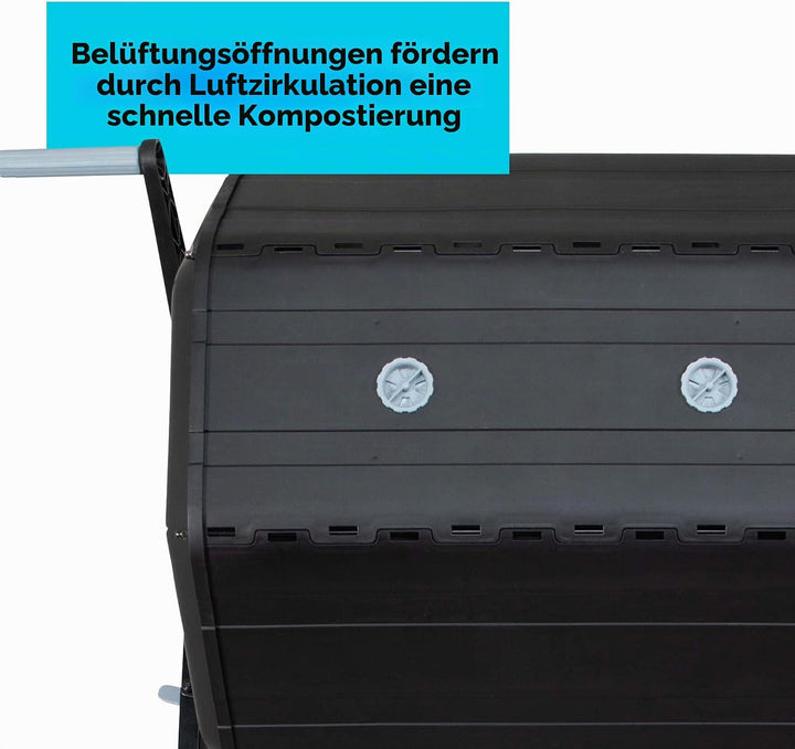 BLACK+DECKER Kompostbecher, Doppelkammer-Komposter, 40 Gallonen, einfaches Griffsystem für Kompostie