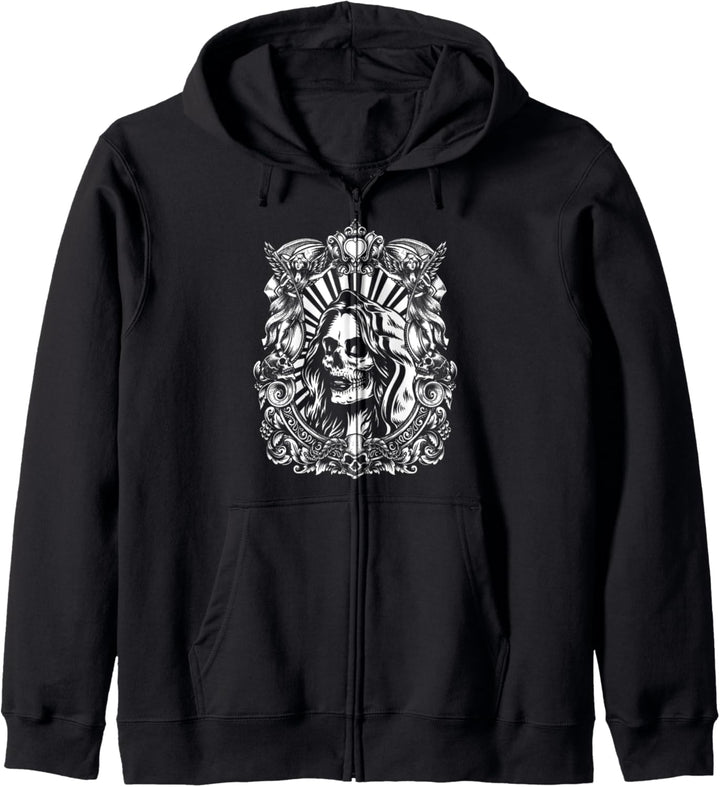 Santa Muerte Zuckerschädel Mexikanisch Tote Mexiko Gottheit Kapuzenjacke