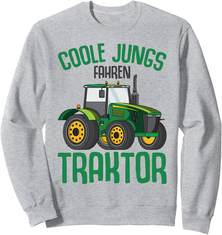 Coole Jungs fahren Traktor Trecker Kinder Junge Sweatshirt