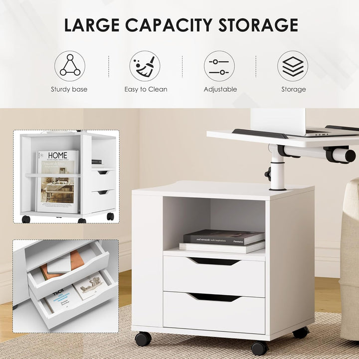 soges Betttisch Laptoptisch Sofatisch aus Holzwerkstoffen hochverstellbar mit drehbar Tischplatte ge