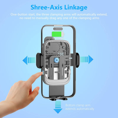 BESTEK Handyhalterung Auto mit Ladefunktion, 15W Fast Wireless Charger Auto Kabellose Ladegeräte kfz