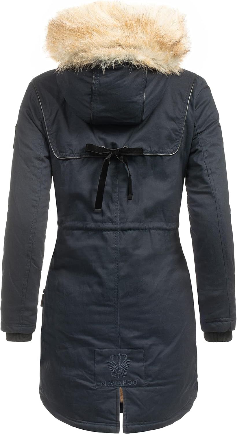 Navahoo Damen Warmer Winterparka mit Kapuze Bombii XS-XXL XS Blau, XS Blau