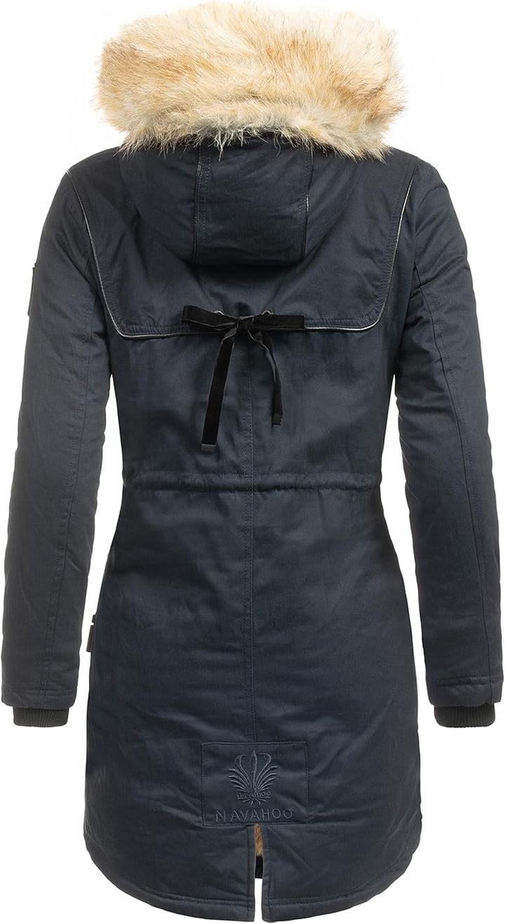 Navahoo Damen Warmer Winterparka mit Kapuze Bombii XS-XXL XS Blau, XS Blau