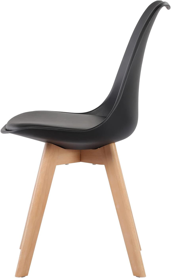 EGGREE 6er Set Esszimmerstühle mit Massivholz Buche Bein SGS Geprüfter, Retro Design Gepolsterter St
