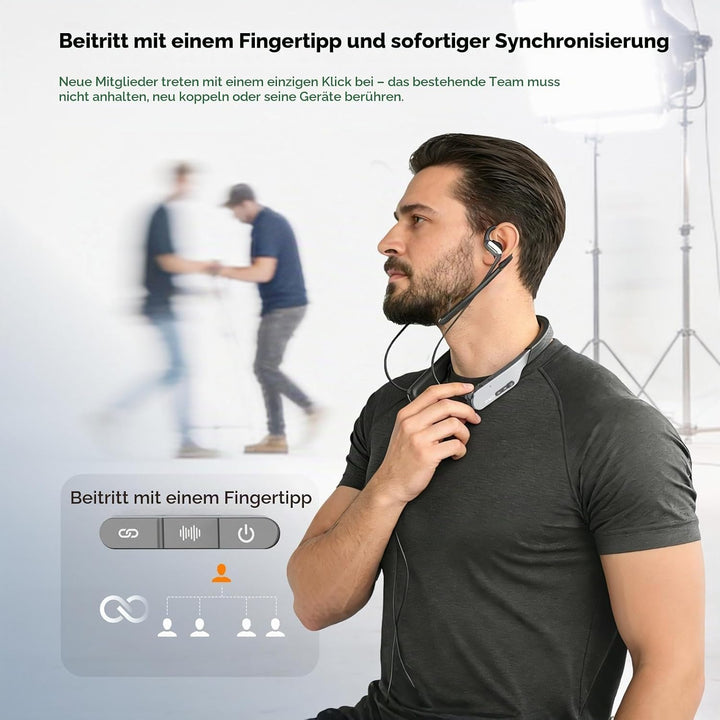 SYNCO Xtalk S1 Wireless Intercom Headset System 250m Full-Duplex 2.4G, 10h Runtime AI Noise Cancella