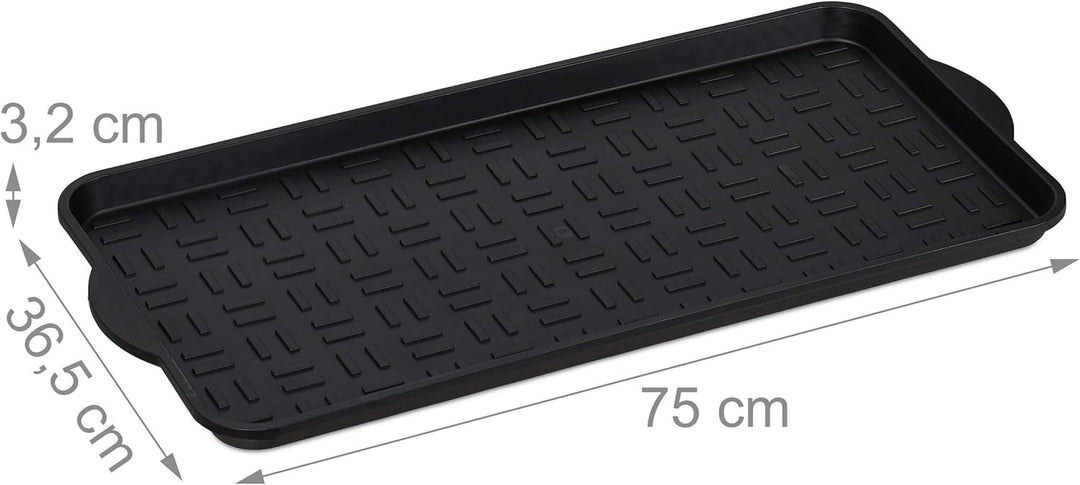 Relaxdays Schuhablage 2er Set, Abtropfschale mit erhöhtem Rand, für 6 - 8 Paare, Kunststoff, BxT: 75