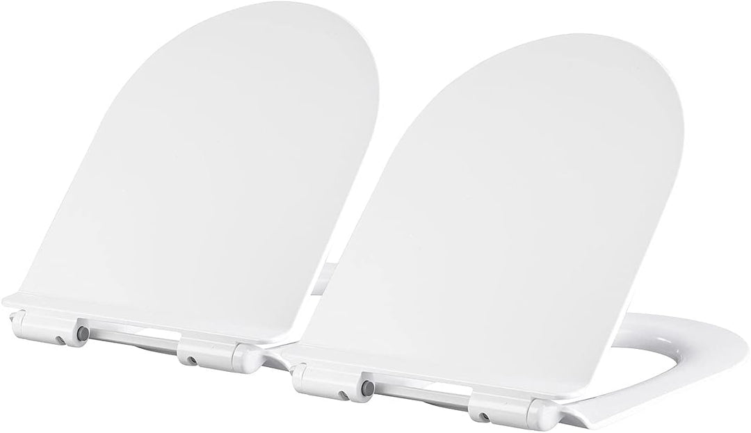 BadeStern WC Deckel: 2er-Set flache WC-Sitze, D-Form, mit Absenkautomatik (antibakterieller Toilette
