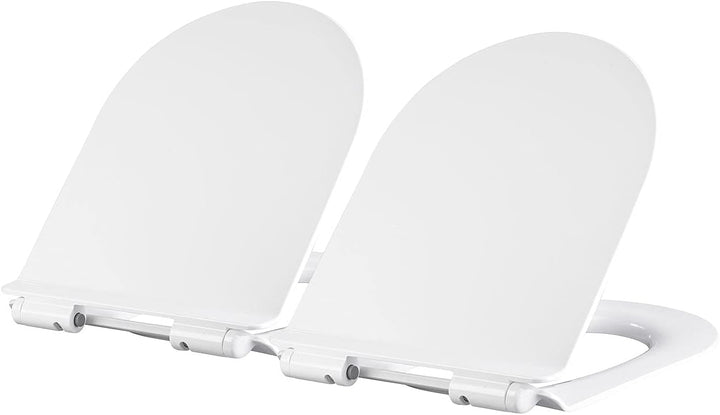 BadeStern WC Deckel: 2er-Set flache WC-Sitze, D-Form, mit Absenkautomatik (antibakterieller Toilette