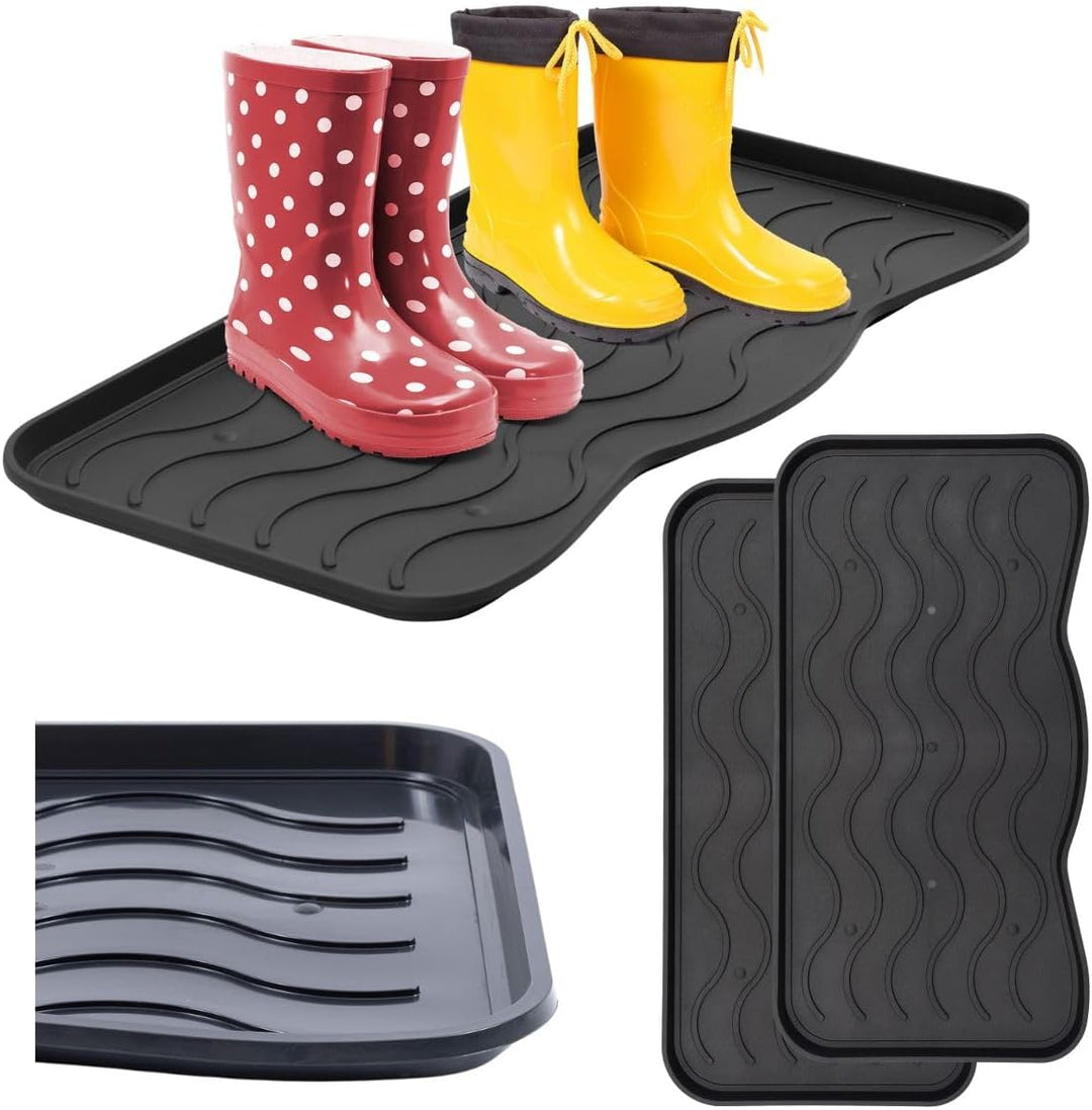 Set Schuhabtropfschale Schuhmatte wasserdichte, pflegeleicht, Kunststoffmatte schützt Böden Schuhabl