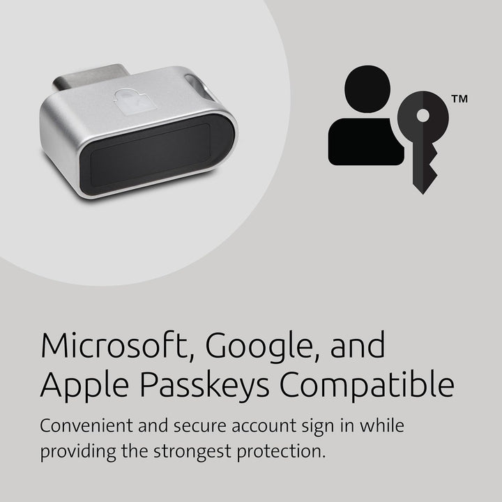 Kensington VeriMark Guard USB-C Fingerprint Security Key, FIDO2 WebAuthn/CTAP2 & FIDO U2F, Sicherhei