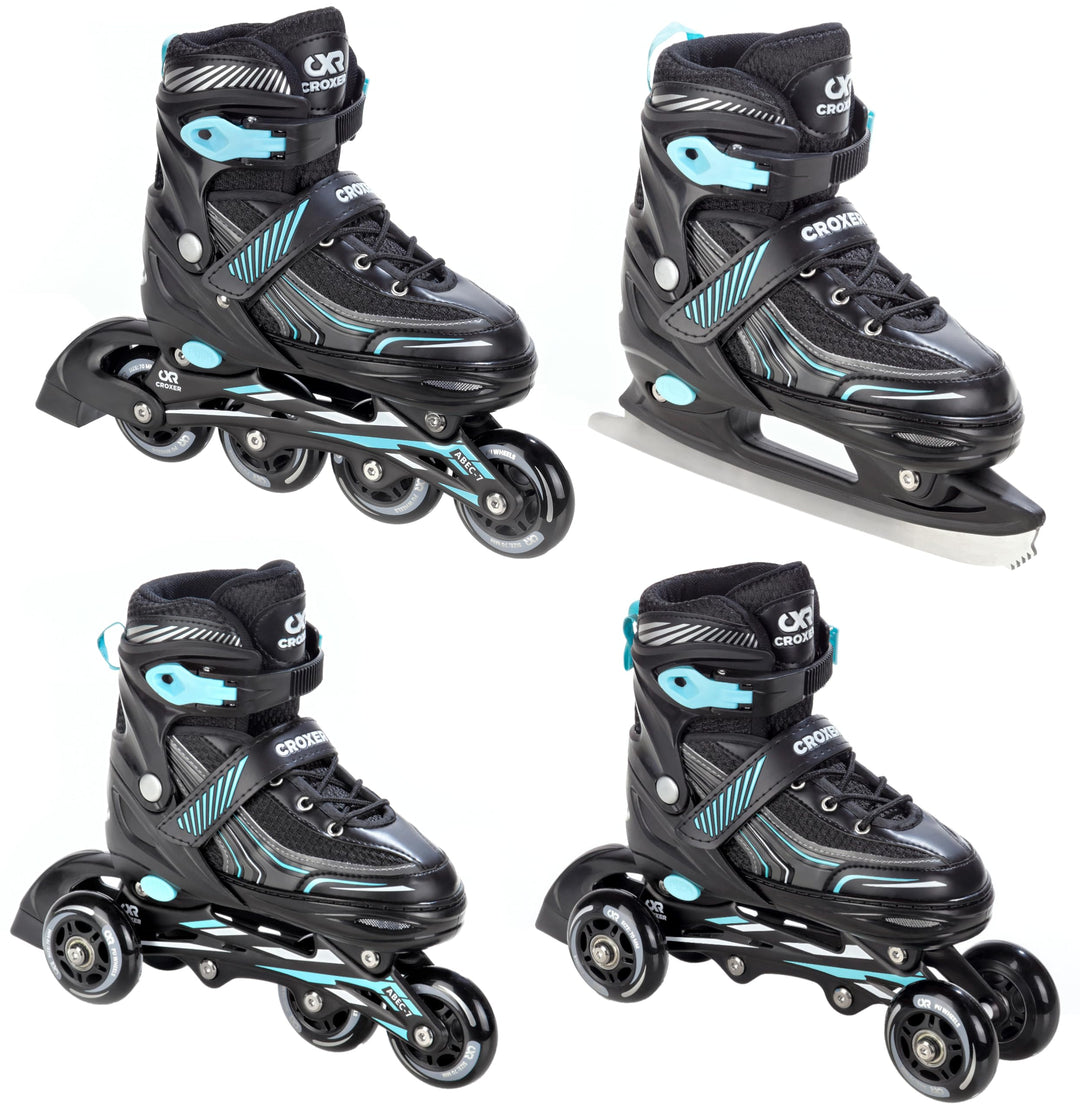 4in1 Croxer Inlineskates/Triskates/Rollschuhe/Schlittschuhe