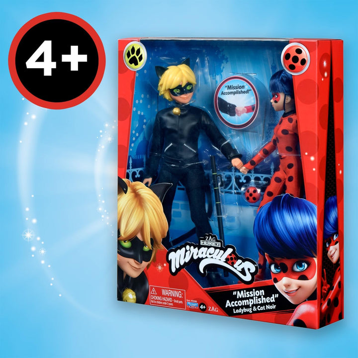 Bandai - Miraculous Ladybug - 2er Packung Ankleidepuppen 26 cm - Ladybug und Cat Noir - P50365, Lady