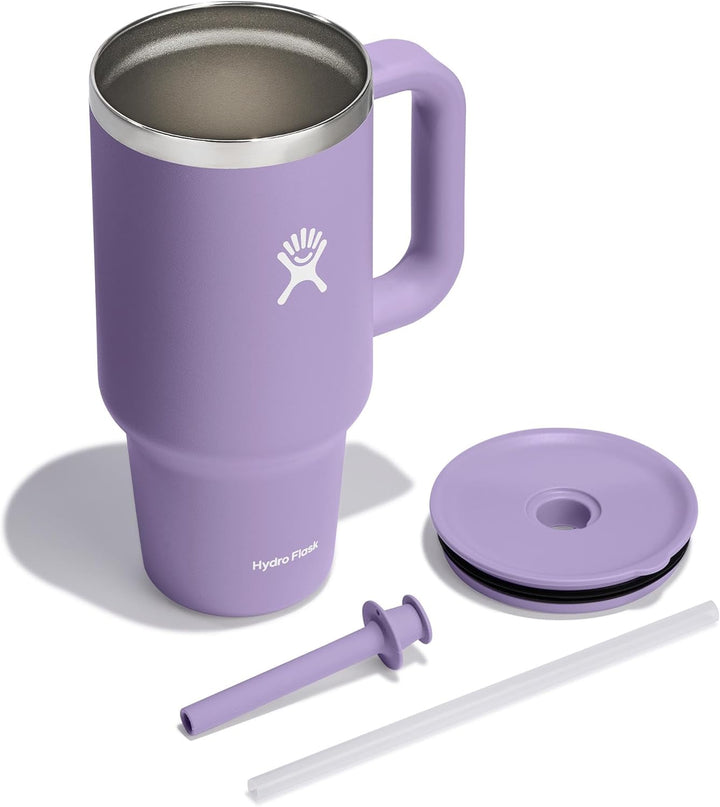 Hydro Flask - Reise-Tumbler 946 ml (32 oz) mit verschliessbarem Press-In-Trinkhalmdeckel - Edelstahl