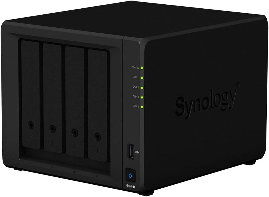 Synology DS920+ 8TB 4 Bay Desktop NAS System, installiert mit 4 x 2TB Western Digital Red Festplatte