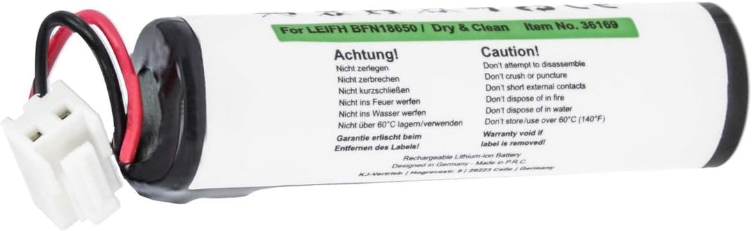 Power-Akku kompatibel mit Leifheit BFN18650/1S1P - Li-Ion 3500mAh 3.7V - für Leifheit Dry &amp; Clean Fe