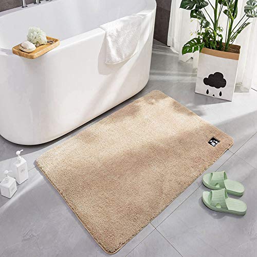 KINLO rutschfeste Badematte 40 x 60 cm, Hochflor Badteppiche, Maschinenwaschbare Badezimmerteppich,