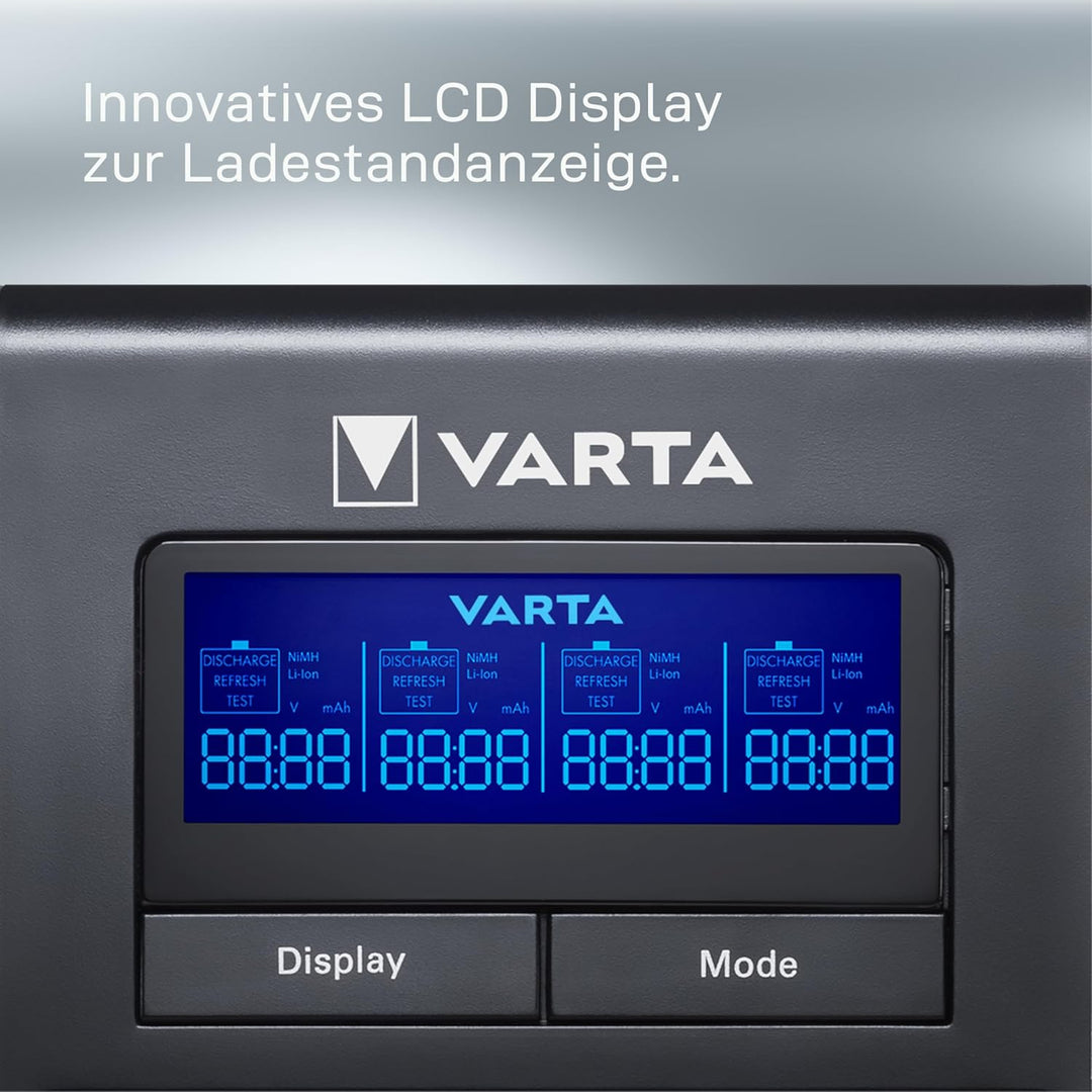 VARTA Akku Ladegerät, Batterieladegerät für AA/AAA, Dual Tech Charger, 4 Lademodi, Temperaturkontrol