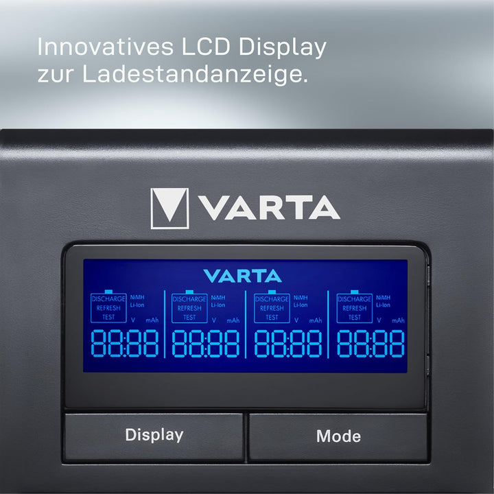 VARTA Akku Ladegerät, Batterieladegerät für AA/AAA, Dual Tech Charger, 4 Lademodi, Temperaturkontrol