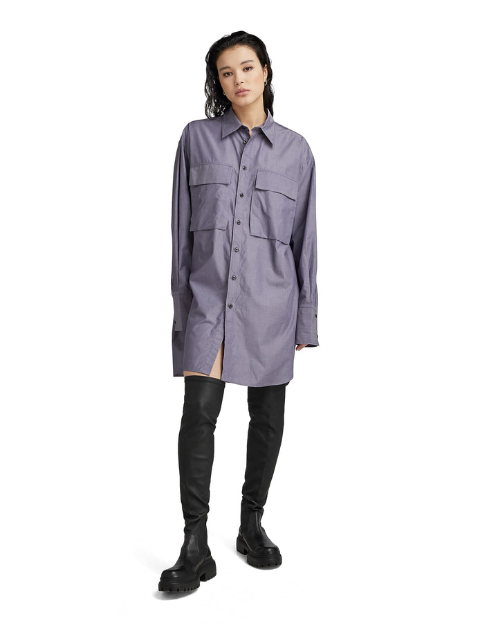 G-STAR RAW Damen Oversized Bf Long Sleeve Shirts M Purpur (Dk Grape D23582-c894-800), M Purpur (Dk G
