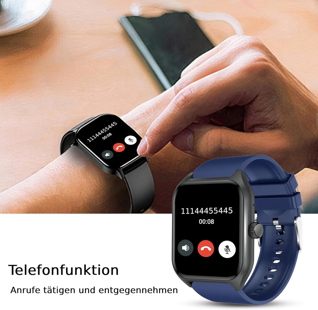 Deunis X7 Smartwatch mit Telefonfunktion 1,85 Zoll Damen Herren, Fitness Tracker, Schlafmonitor, Sch