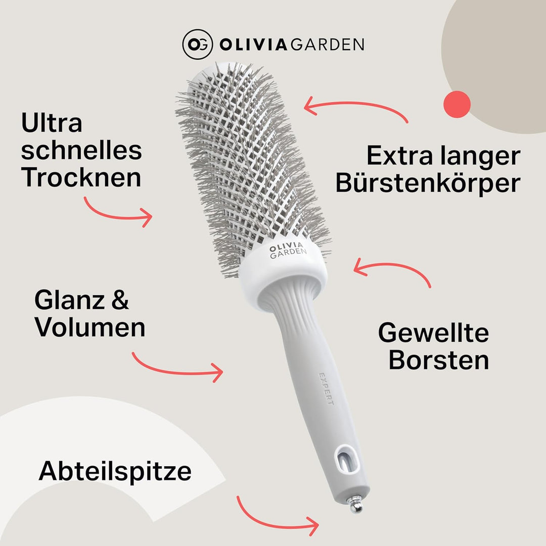 Olivia Garden - Expert Blowout Speed White and Grey Hairbrush- 45 weiss&grau 45, weiss&grau 45