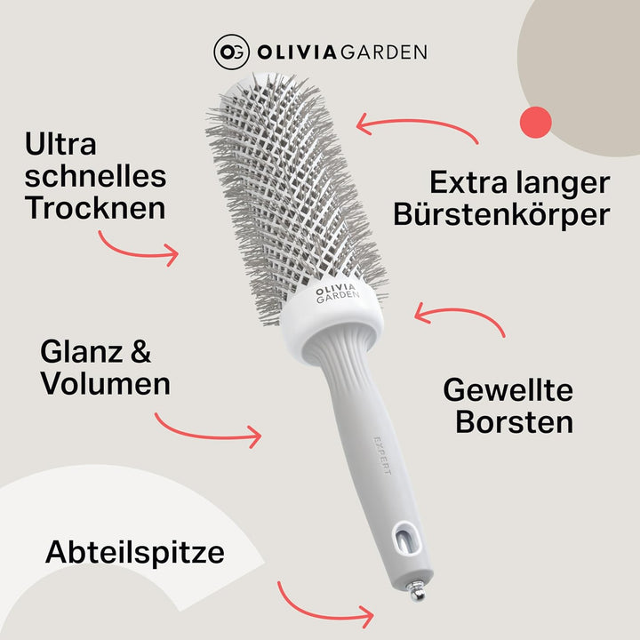 Olivia Garden - Expert Blowout Speed White and Grey Hairbrush- 45 weiss&grau 45, weiss&grau 45