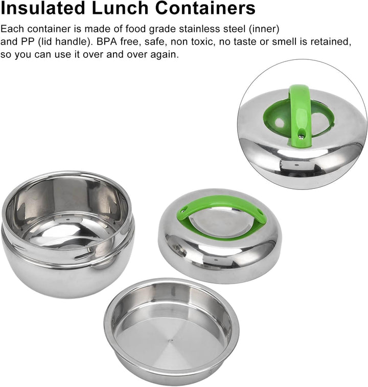 Isolierte Lunch-Behälter, 800ml Edelstahl Lunch Box Portable Wide Mouth Lunch Leak Proof Design Edel