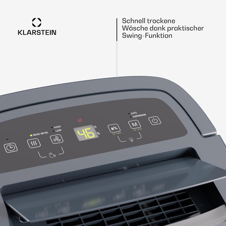 Klarstein Luftentfeuchter Elektrisch bis 30m2, Smart Luftentfeuchter für Wohnung, Bad & Keller, Luft